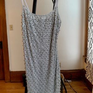 Silver sparkle mini party dress